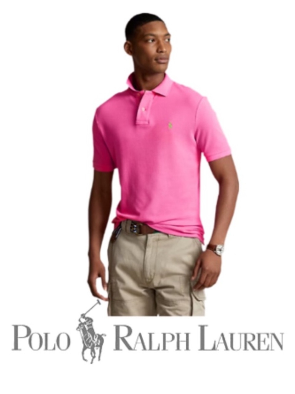 POLO RALPH LAUREN | Iconic Mesh Polo Shirt Dalia Pink Classic Cut Med Collar